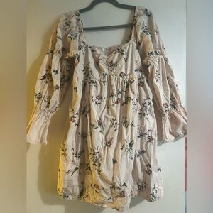 Anthropologie long-sleeve embroidered mini dress size S